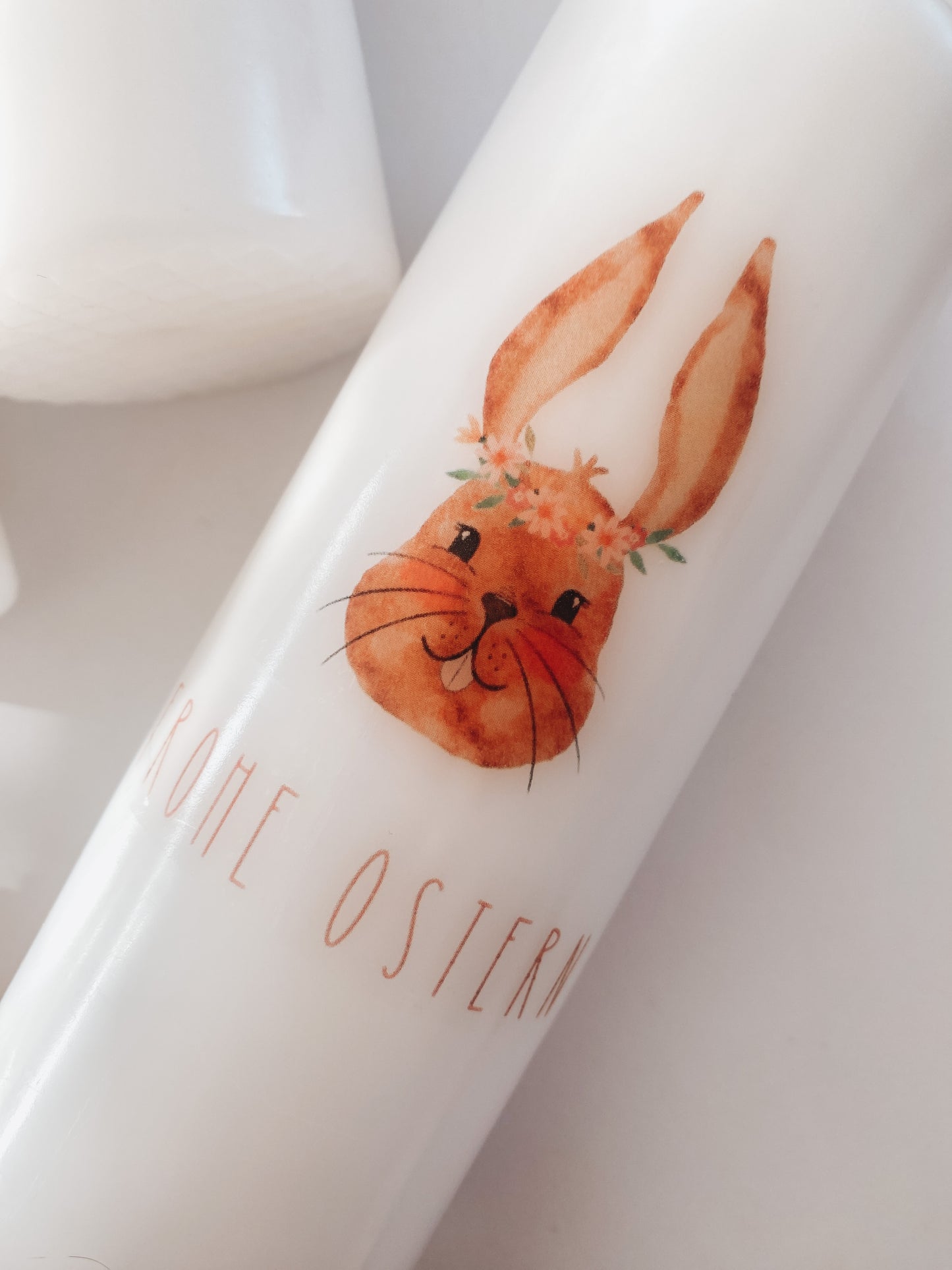 bedruckte Kerze, Wasserschiebefolie, Osterhase