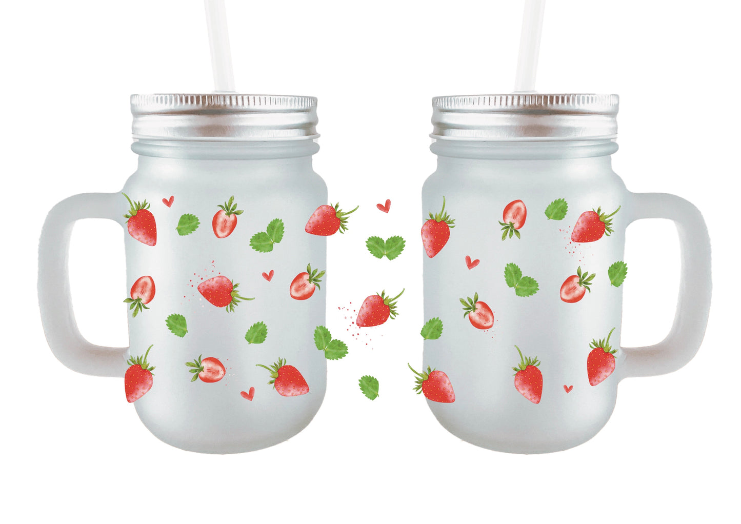 Digitale Datei für Sublimation, Sublimationsvorlage, Erdbeeren, Sublimationsglas