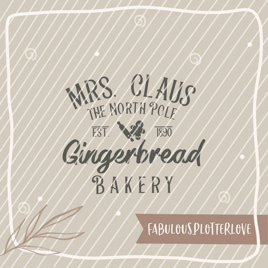 Jana Köter von Fabulous Plotterlove Plotterdatei für Weihnachten "Mrs. Claus Bakery" für die Weihnachtsbäckerei